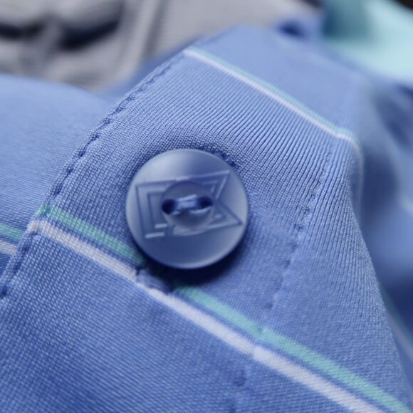 CB Cutter & Buck CB DryTec Blue Striped Indianwood Polo (M) ⛳️ - Picture 4 of 11